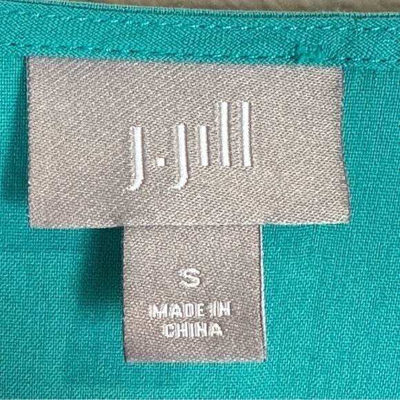 J. Jill Turquoise Silk Long Sleeve V-Neck Top S - Picture 3 of 8